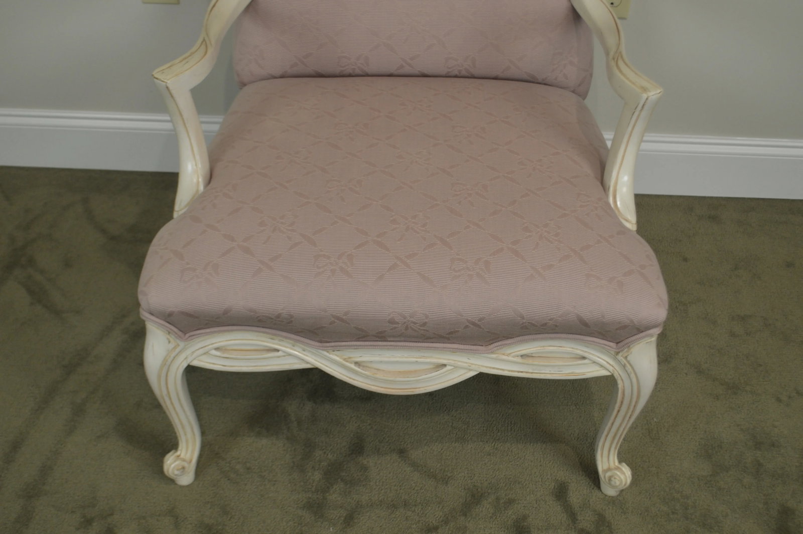 French Louis XV Style Custom Paint Frame Fauteuils Lounge Chairs - a Pair - 3