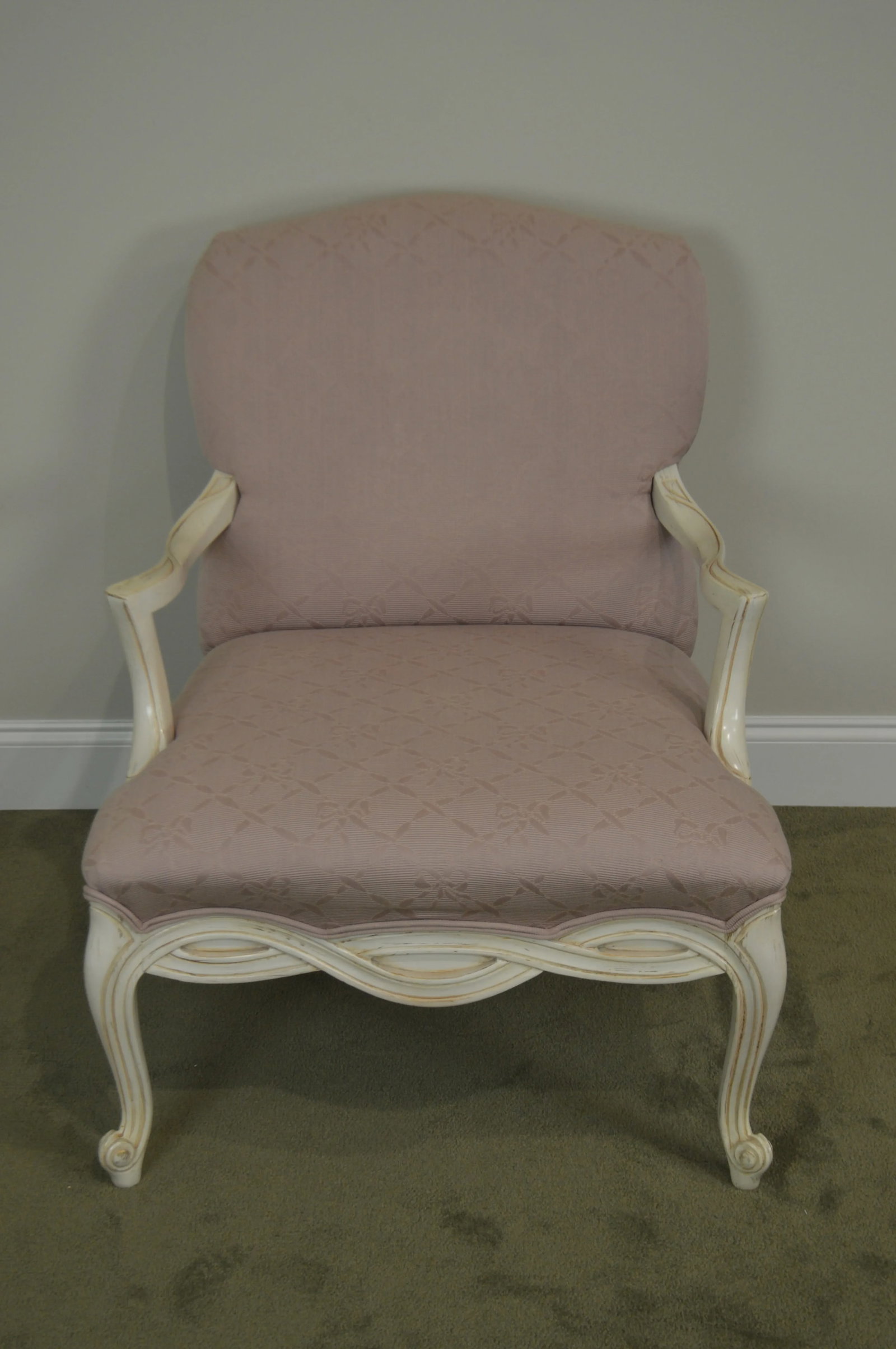 French Louis XV Style Custom Paint Frame Fauteuils Lounge Chairs - a Pair - 4