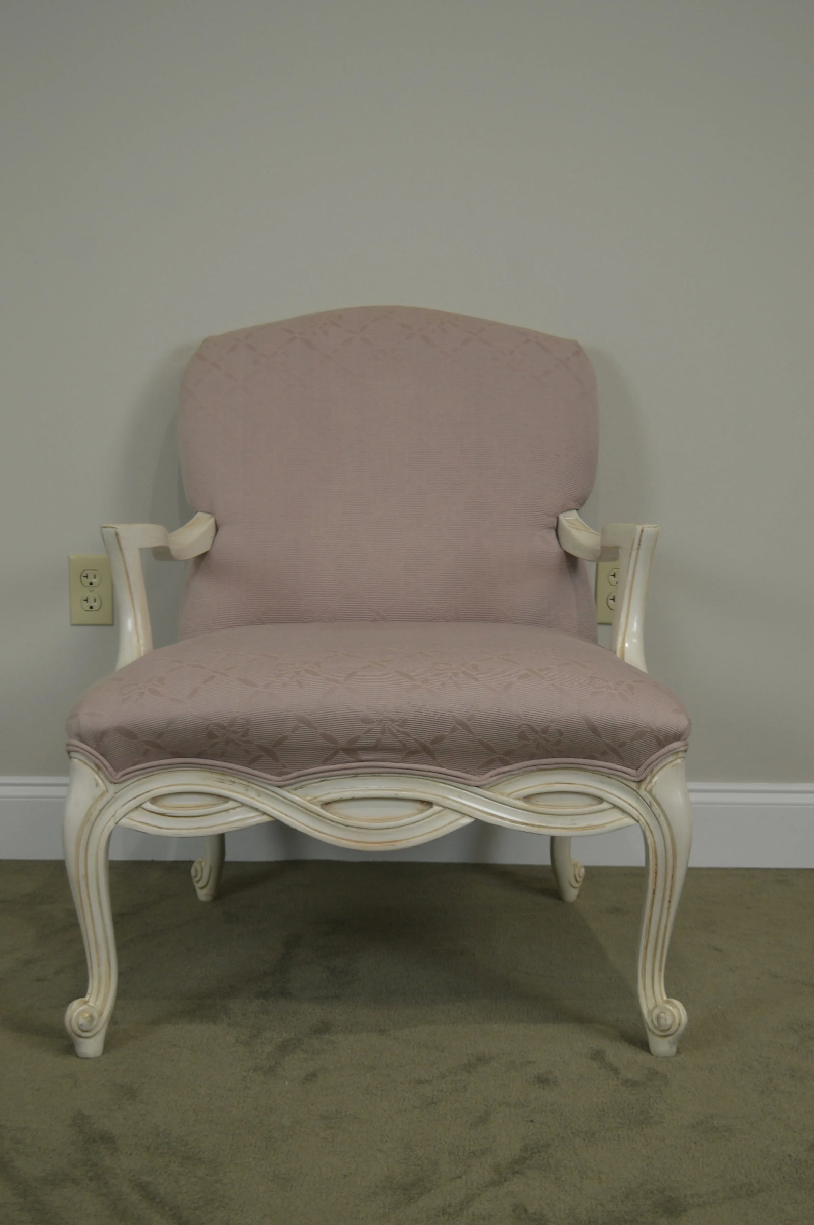 French Louis XV Style Custom Paint Frame Fauteuils Lounge Chairs - a Pair - 5
