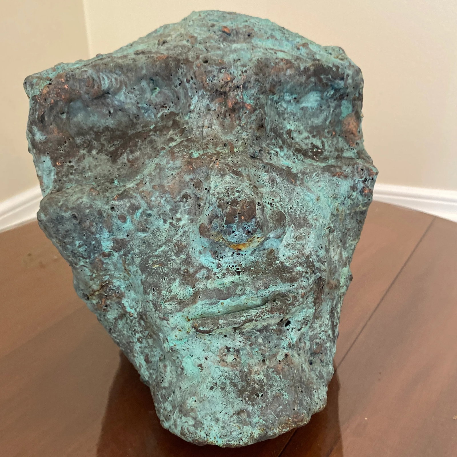 Early 21st Century Bronze Artist Made Brutalist Style Head Bust Sculpture - 3