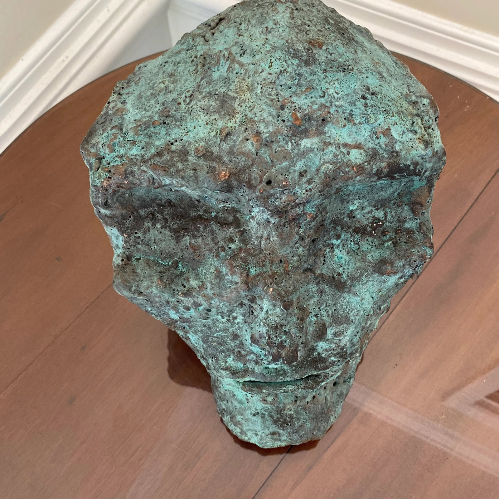 Early 21st Century Bronze Artist Made Brutalist Style Head Bust Sculpture - 4