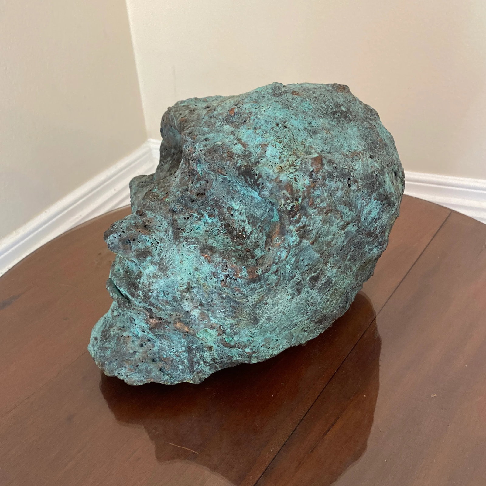 Early 21st Century Bronze Artist Made Brutalist Style Head Bust Sculpture - 5