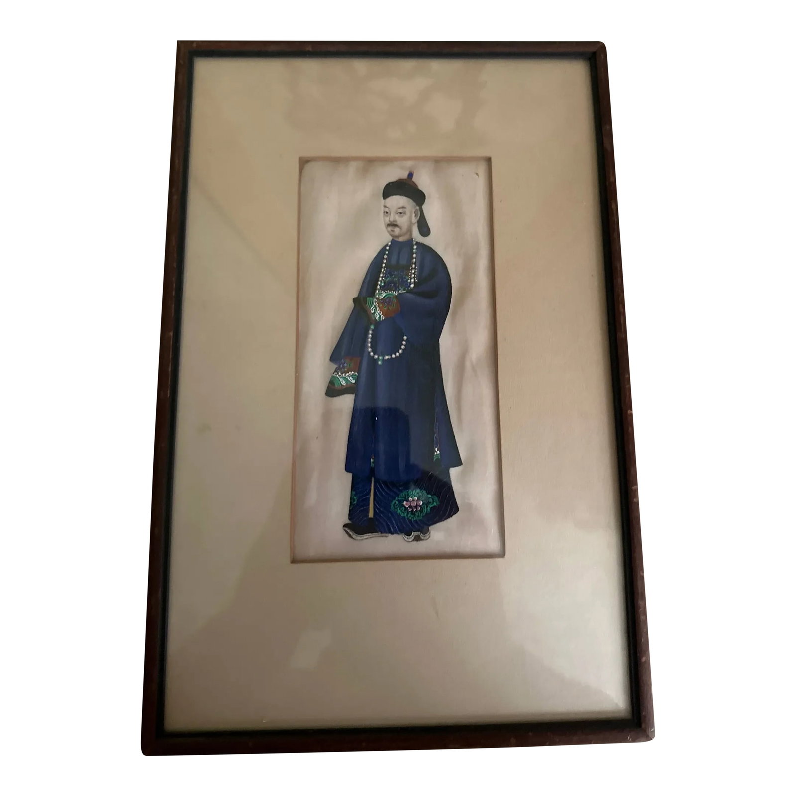 Early 19th Century Chinese Painting of a Nobleman in Period Clothes: A very well executed chinoiserie pairing of a mandarin. Or court official Condition: Alterations: Original Condition Unaltered Imperfections: Some Imperfections Condition Notes: Presents well and in