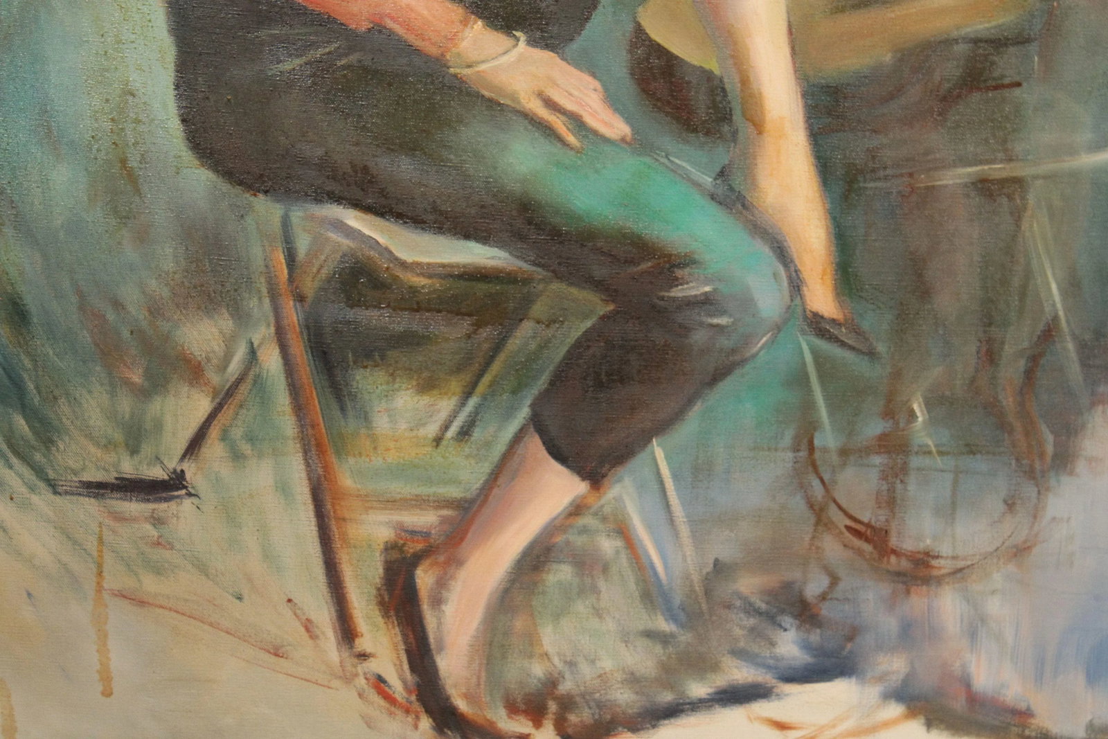 Ray Lash 1960s Portrait of Woman Original Oil Painting - 10