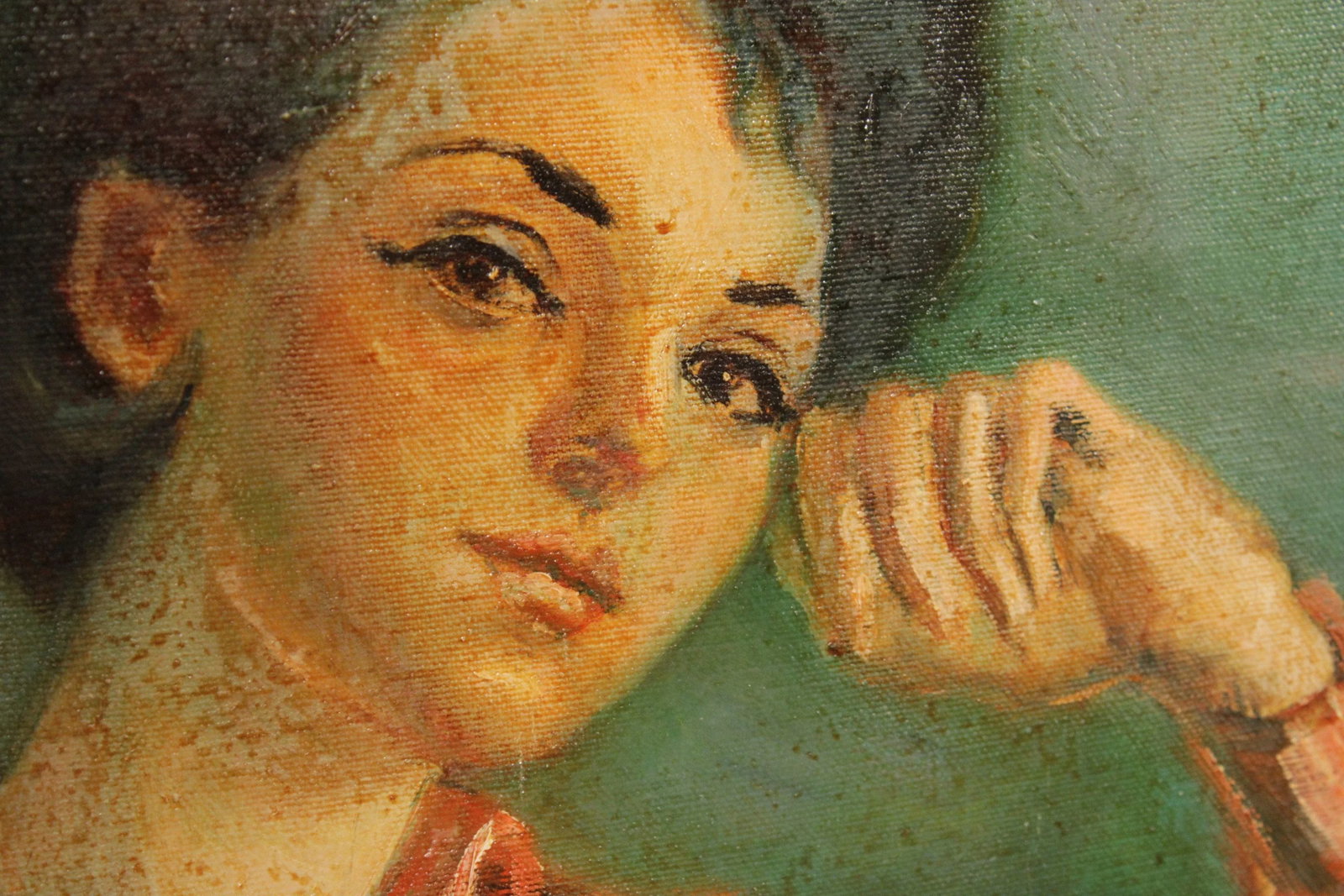 Ray Lash 1960s Portrait of Woman Original Oil Painting - 7