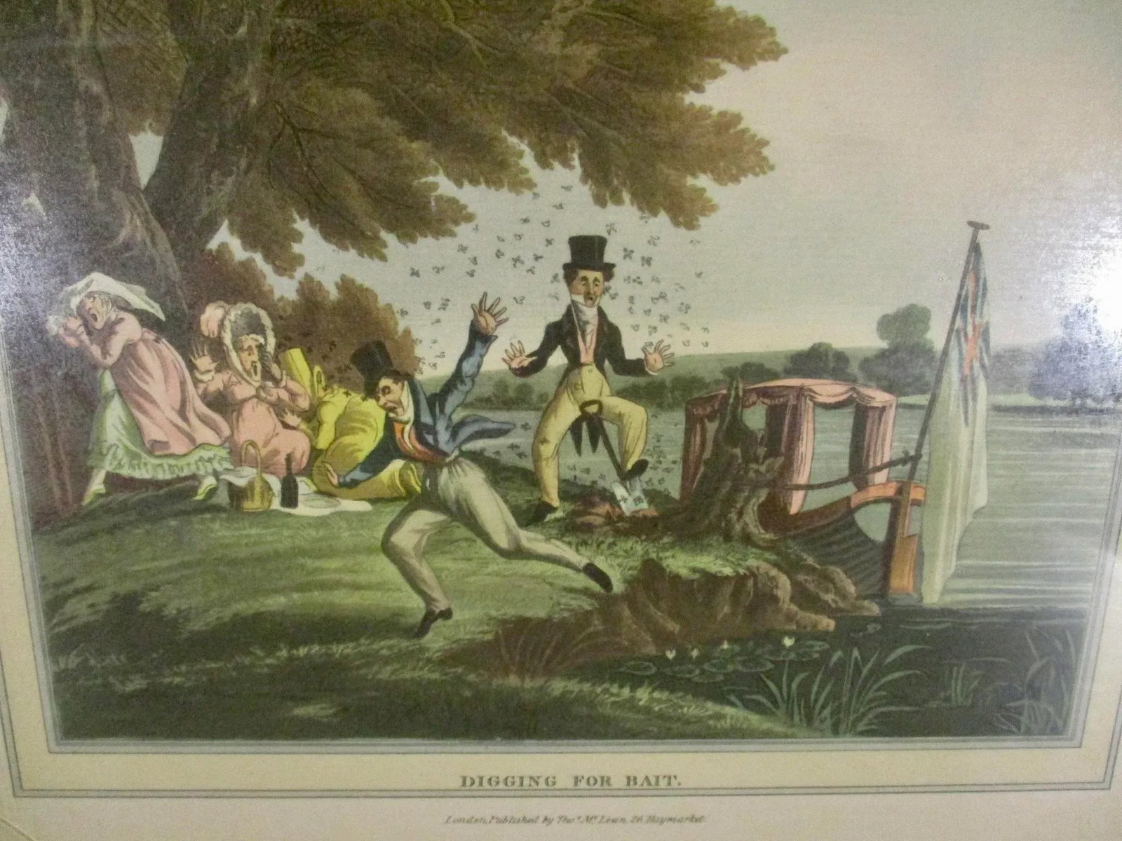 "Digging for Bait" Aquatint by Thomas McLean - 2