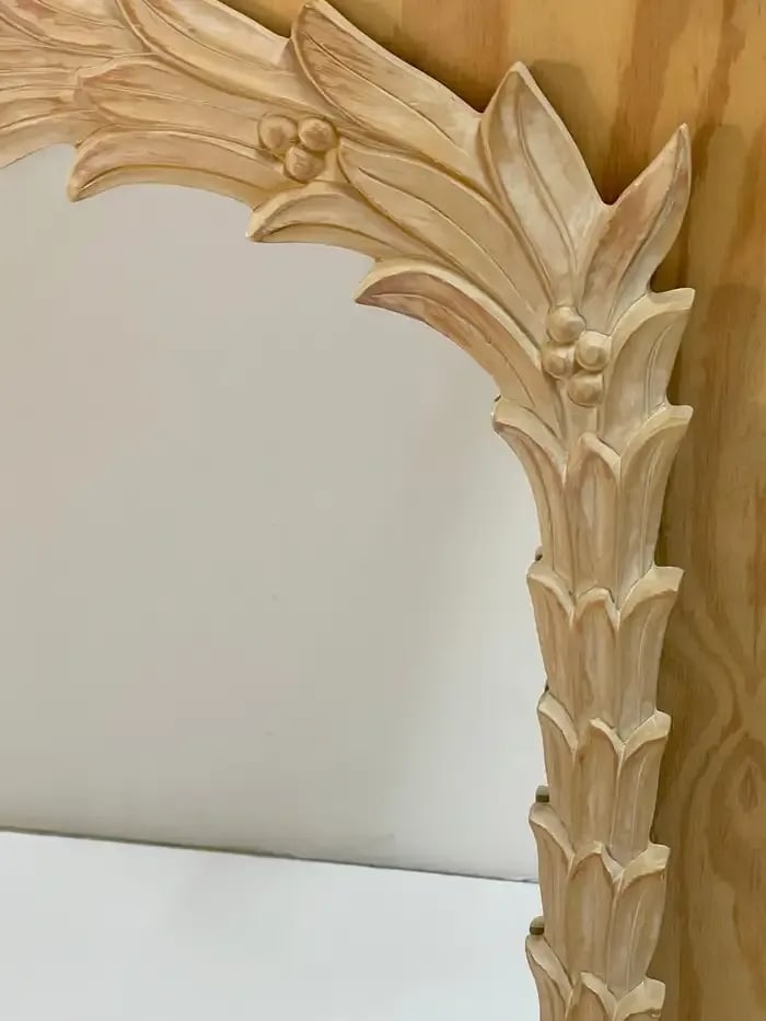 Late 20th Century Bleached Palmette Rectangular Mirror, in the Style of Serge Roche - 6