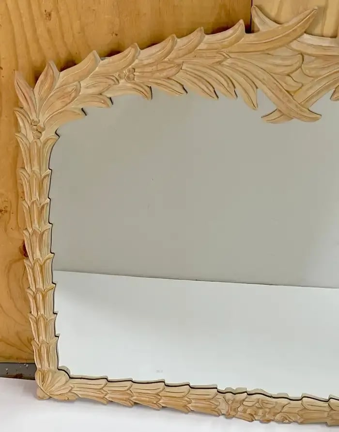Late 20th Century Bleached Palmette Rectangular Mirror, in the Style of Serge Roche - 7