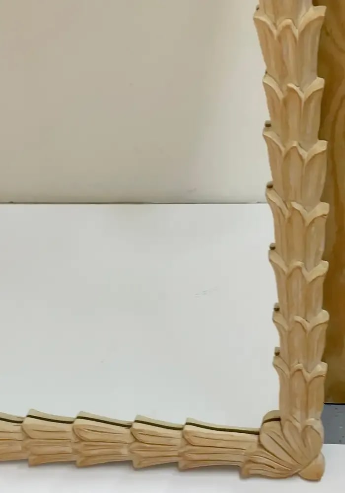 Late 20th Century Bleached Palmette Rectangular Mirror, in the Style of Serge Roche - 8