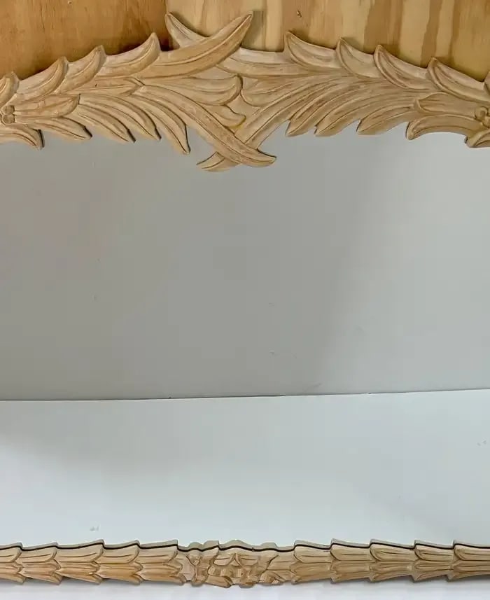 Late 20th Century Bleached Palmette Rectangular Mirror, in the Style of Serge Roche - 9