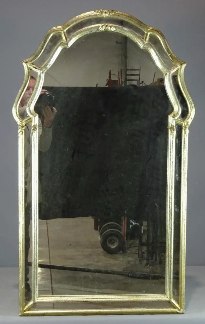 Vintage 1990s Venetian Style Silvered La Barge Mirror - 2