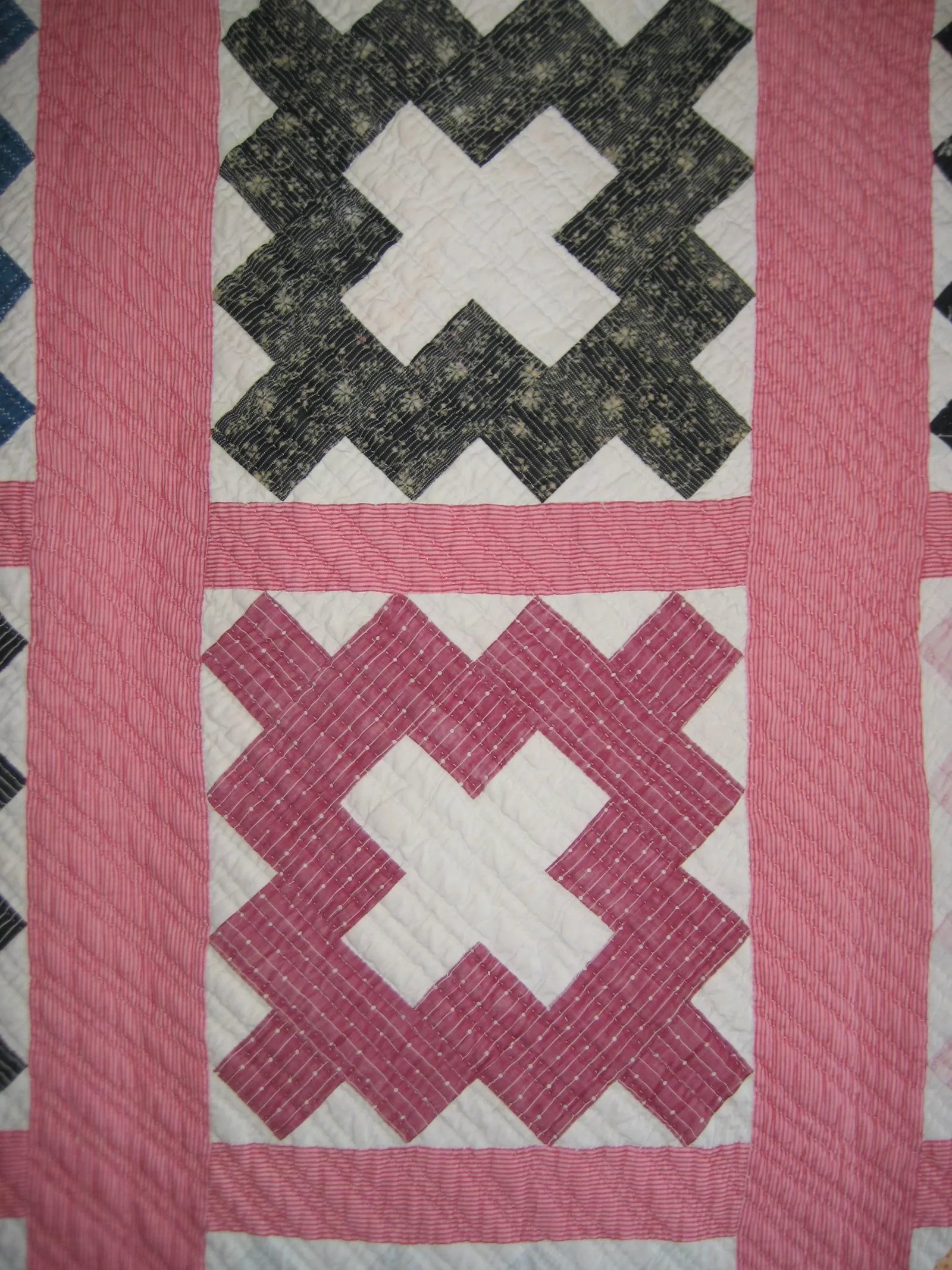 Antique Amish American Check Quilt - 2