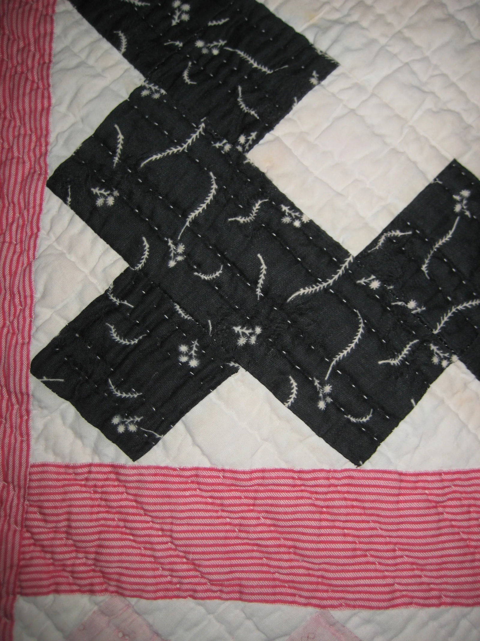 Antique Amish American Check Quilt - 6