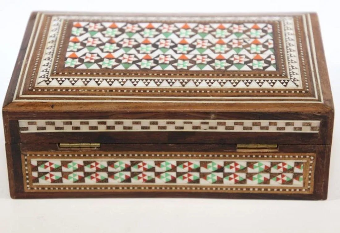1940s Antique Fine Micro Mosaic Moorish Inlaid Decorative Box - 10