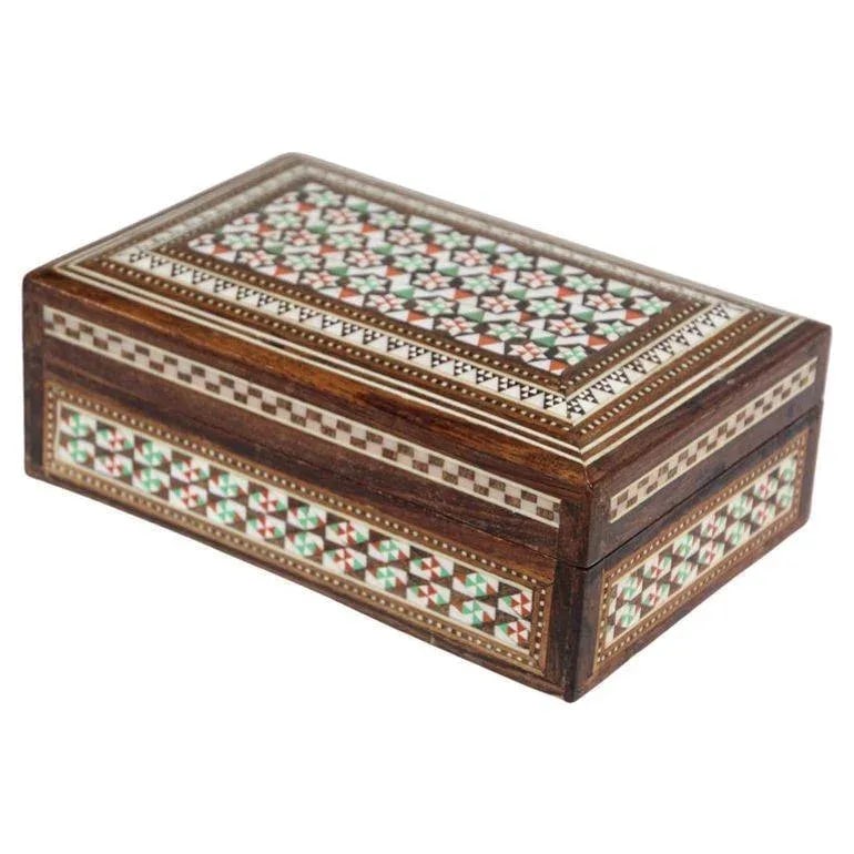 1940s Antique Fine Micro Mosaic Moorish Inlaid Decorative Box - 13