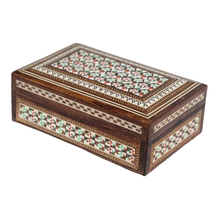 1940s Antique Fine Micro Mosaic Moorish Inlaid Decorative Box (1 of 13)