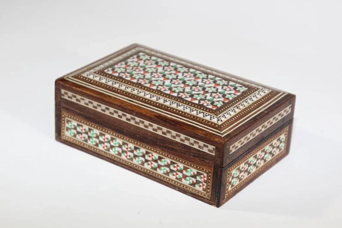 1940s Antique Fine Micro Mosaic Moorish Inlaid Decorative Box - 2