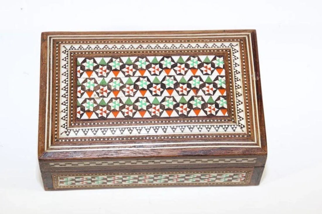 1940s Antique Fine Micro Mosaic Moorish Inlaid Decorative Box - 5