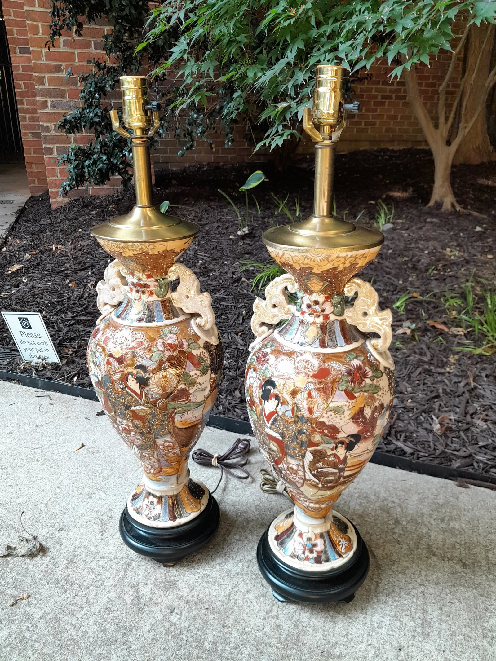 1960s Tall Pair of Japanese Satsuma Table Lamp Bases - 6