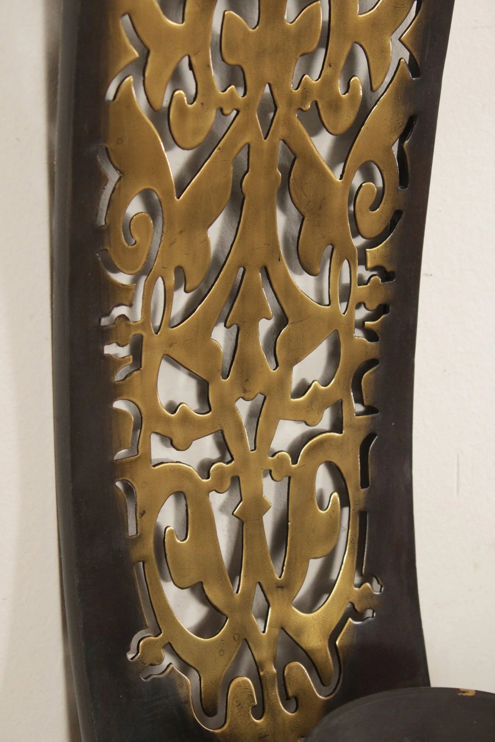 Bombay Company Pair Pierced Brass Candle Wall Sconces - 6
