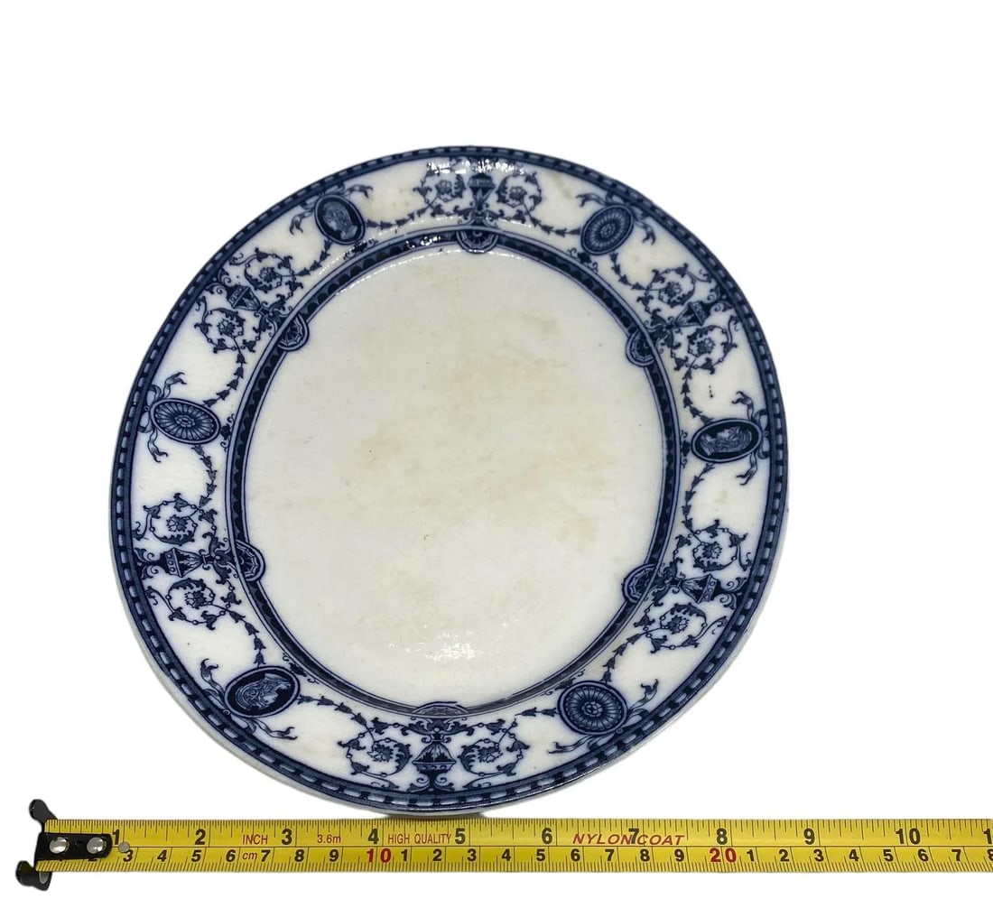 Antique Early 20th Century Sampson, Hancock & Sons Flaxman Blue Oval Serving Platter - 11