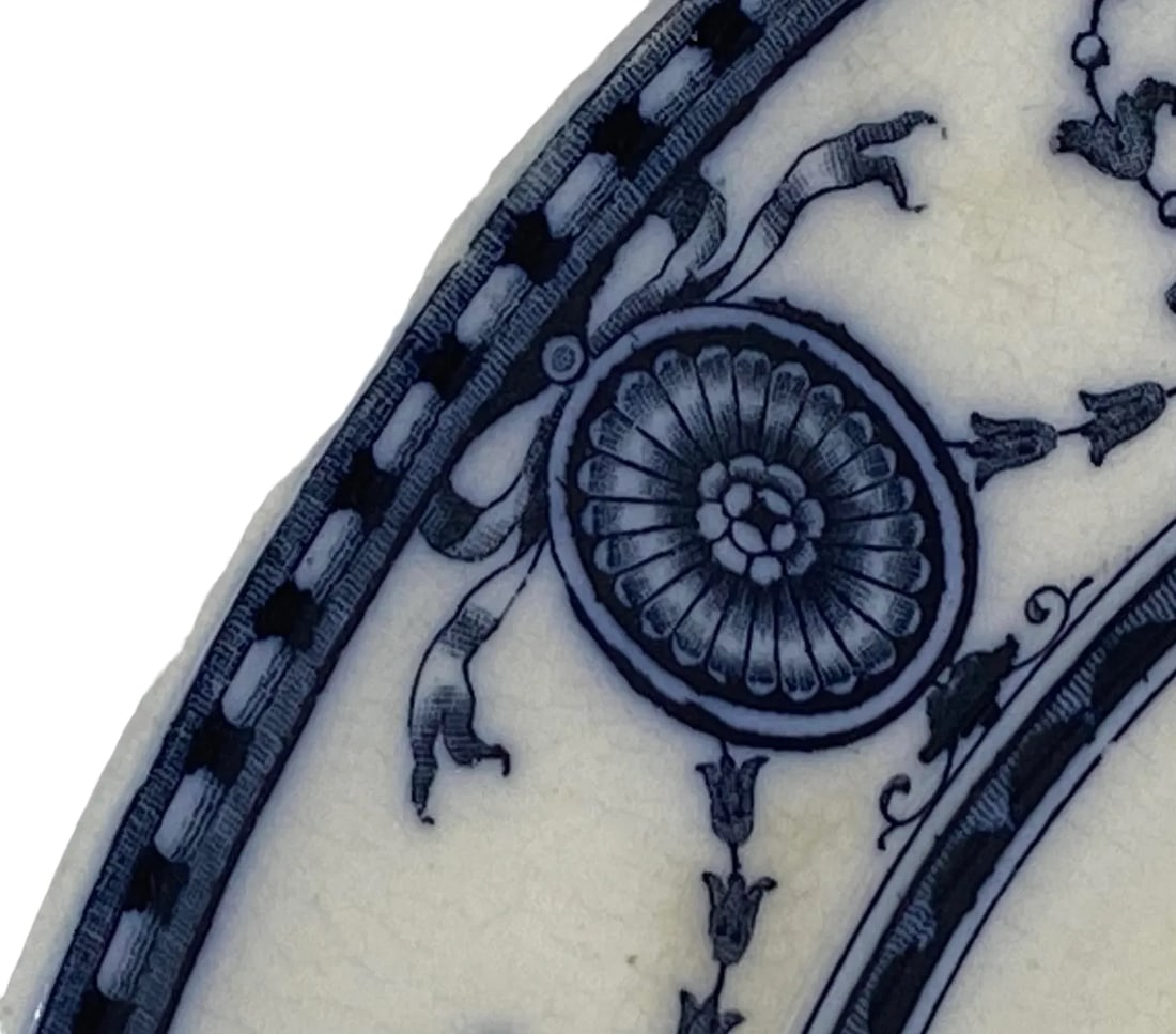 Antique Early 20th Century Sampson, Hancock & Sons Flaxman Blue Oval Serving Platter - 5