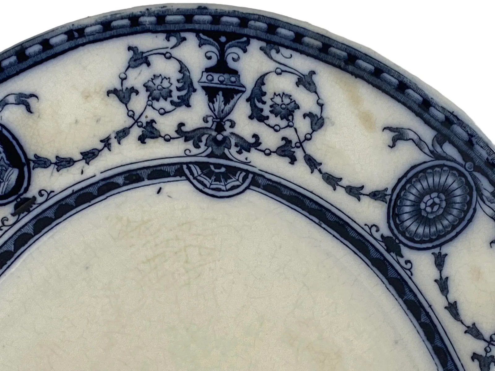 Antique Early 20th Century Sampson, Hancock & Sons Flaxman Blue Oval Serving Platter - 6