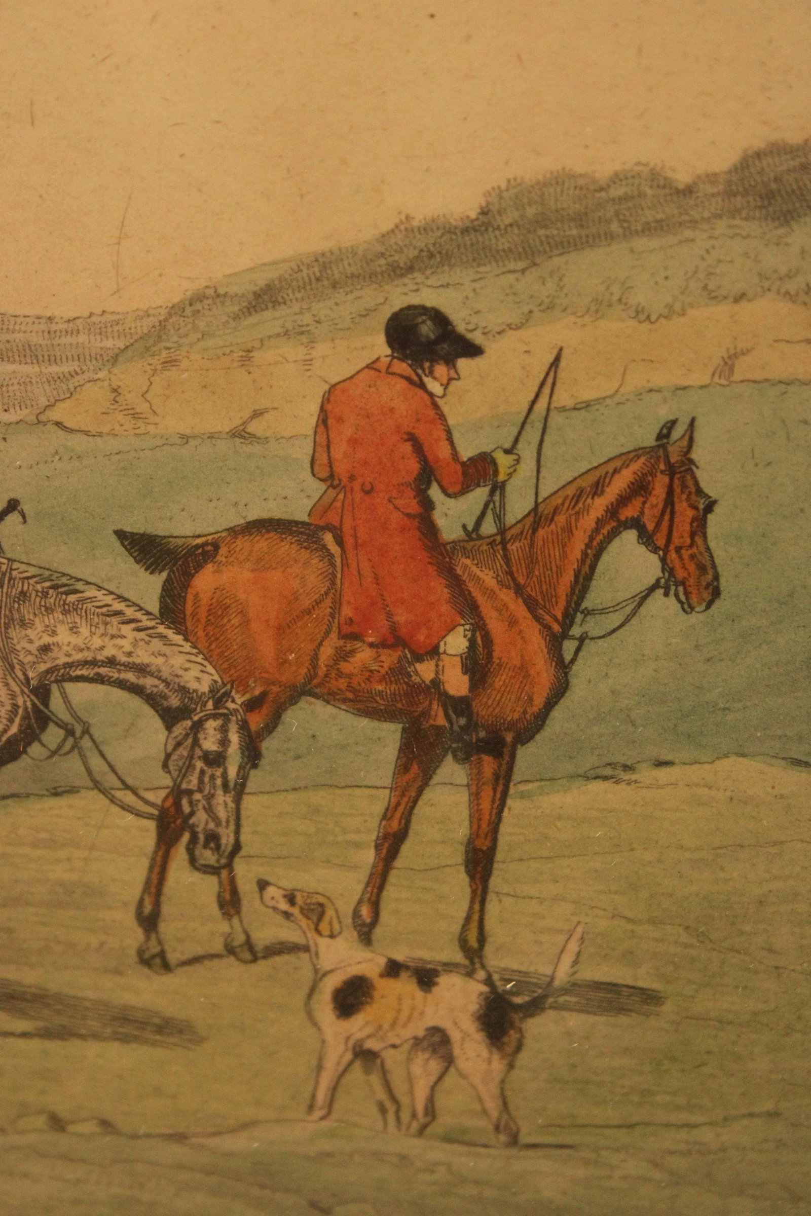 Antique English Fox Hunting Etchings, Custom Framed - A Pair - 11