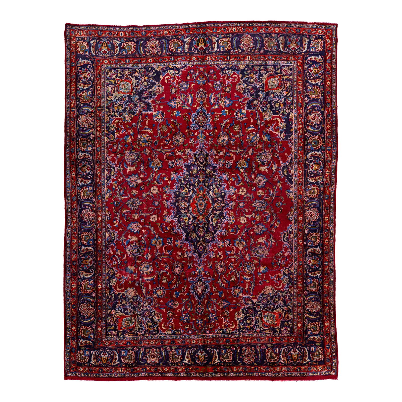 Handmade 1950s Persian Kashan Wool Rug Handmade With Allover Motif (1 of 12)