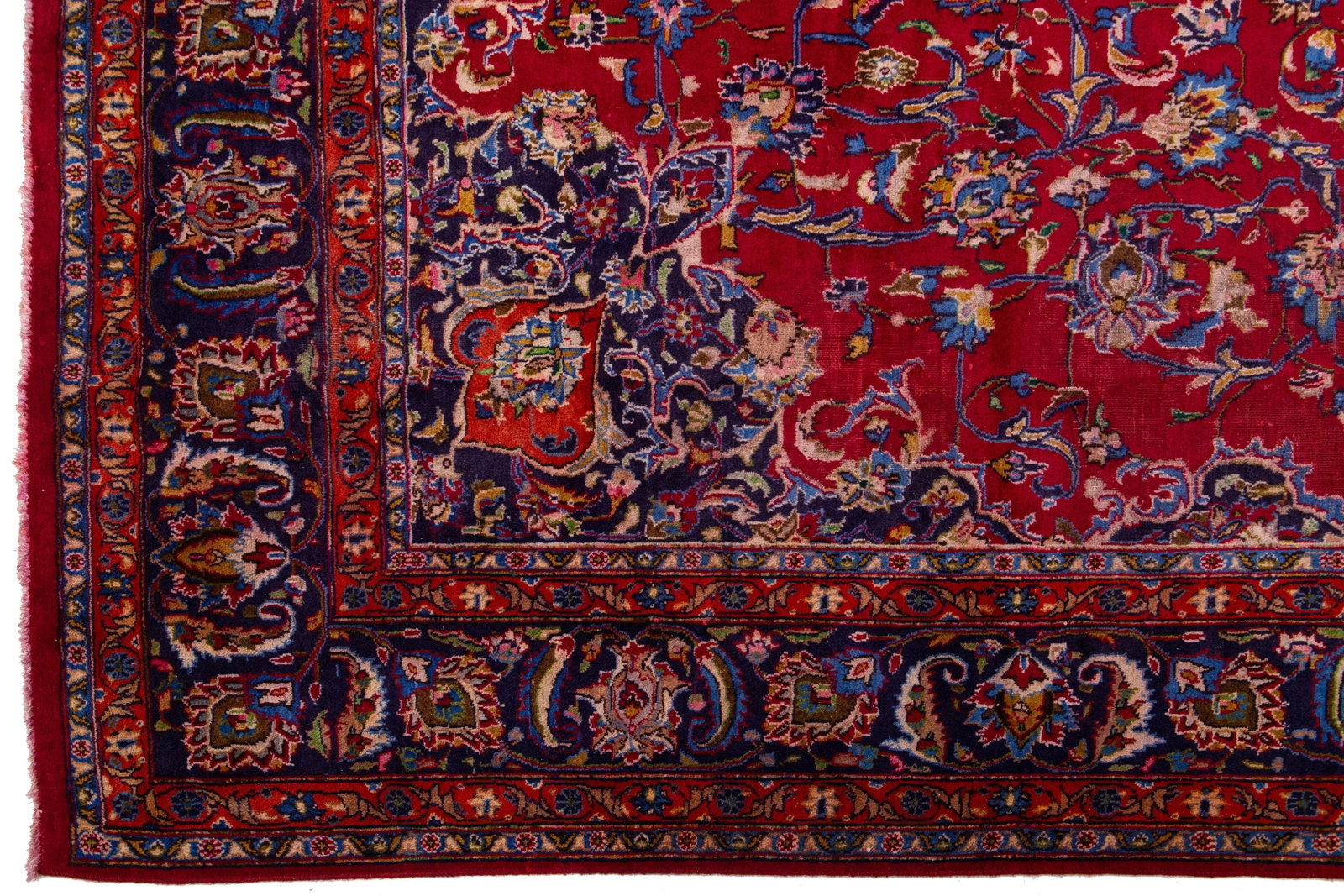 Handmade 1950s Persian Kashan Wool Rug Handmade With Allover Motif - 5