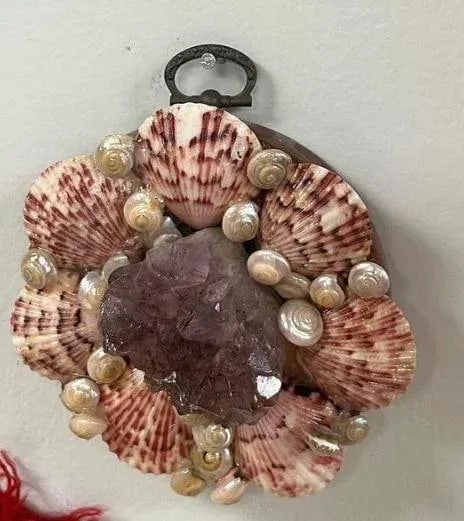 Pair of 21st Century Shell Framed Amethyst Plaques - 3