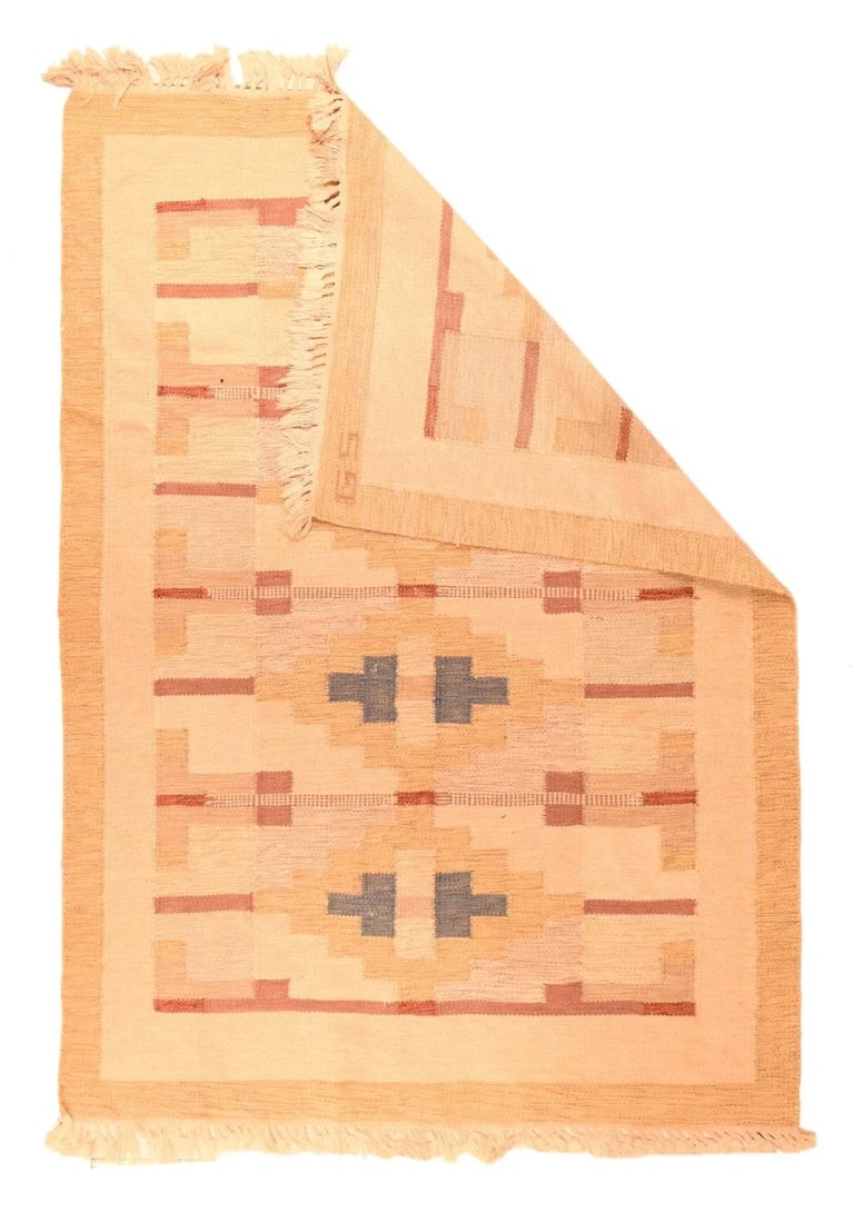 Vintage Swedish Kilim 4'6'' X 6'5'' - 2