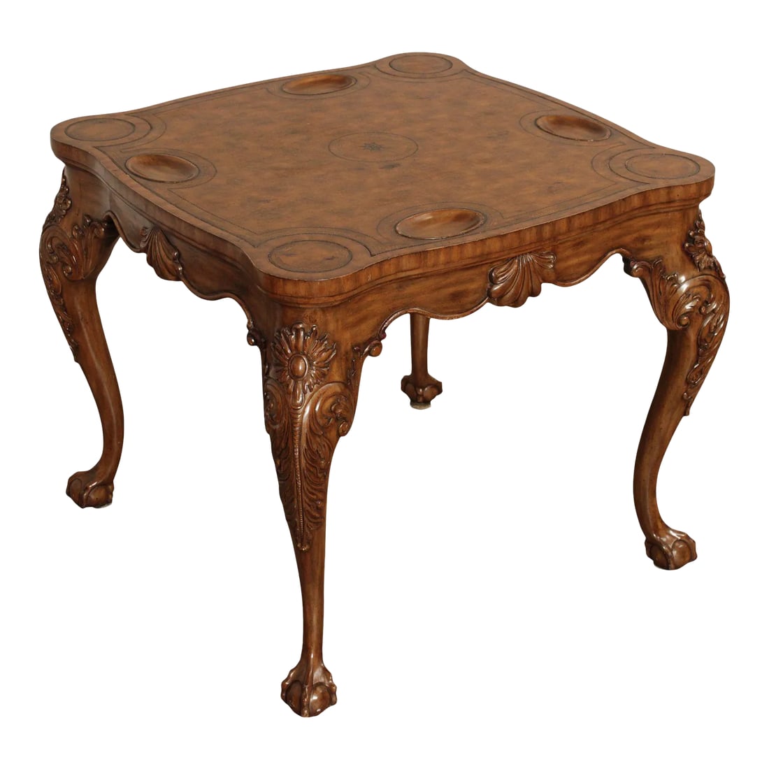 Maitland Smith Chippendale Style Leather Top Card Table (1 of 12)