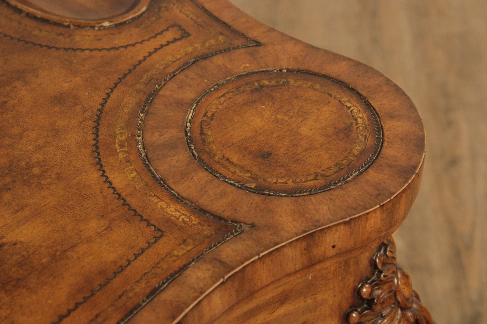 Maitland Smith Chippendale Style Leather Top Card Table - 4