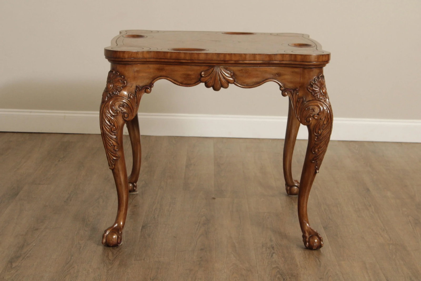 Maitland Smith Chippendale Style Leather Top Card Table - 6