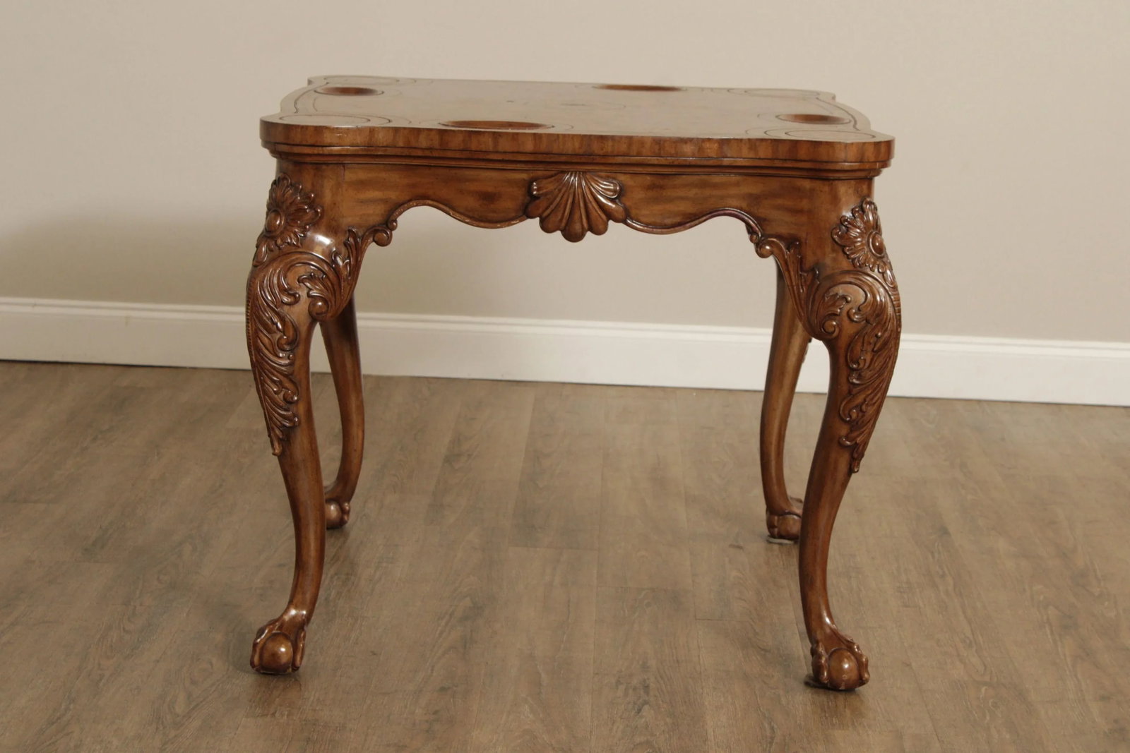 Maitland Smith Chippendale Style Leather Top Card Table - 8