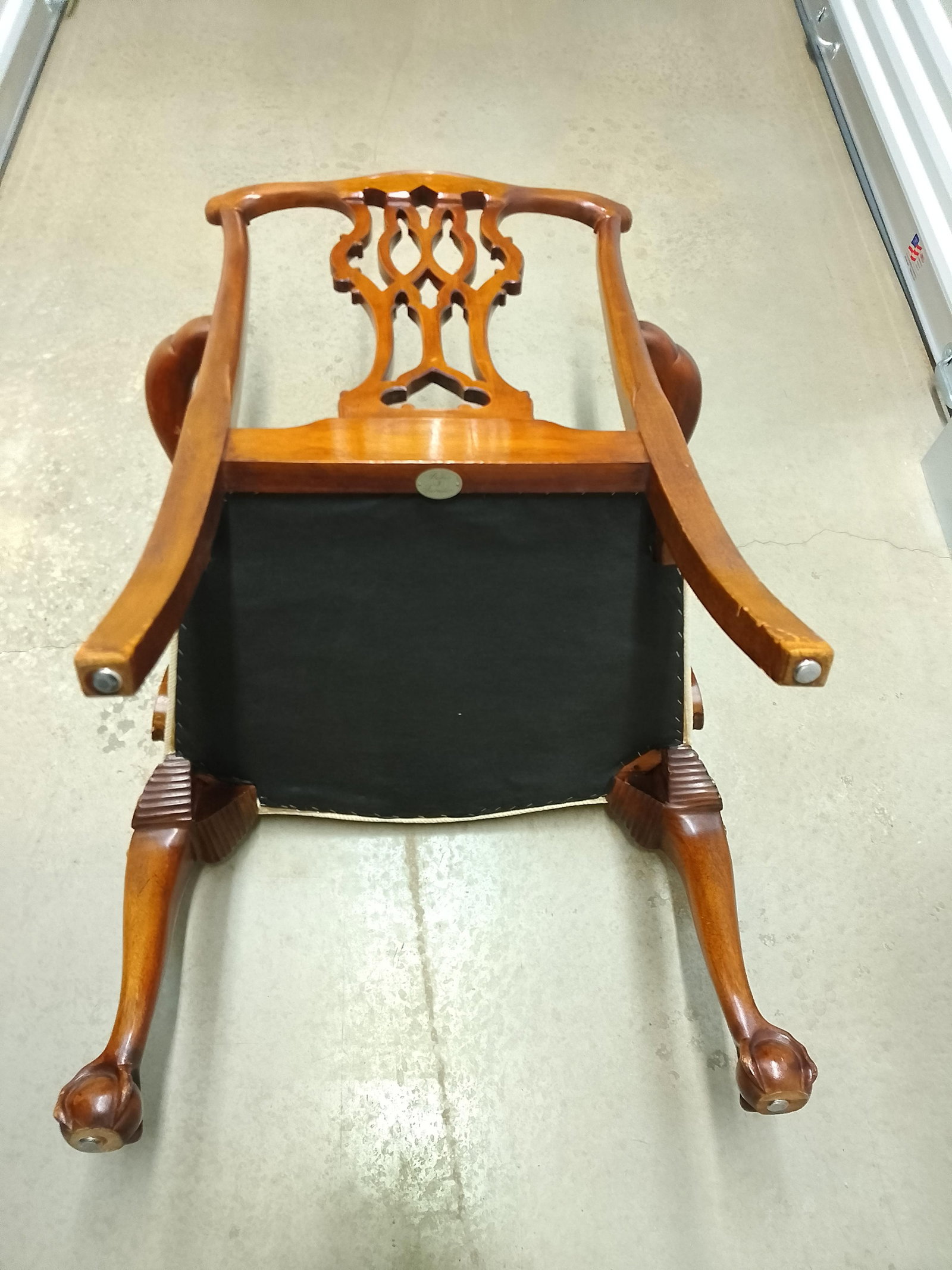 Pair of 1990s Baker Furniture Company Chippendale Style Ball & Claw Armchairs With New Upholstery - 14