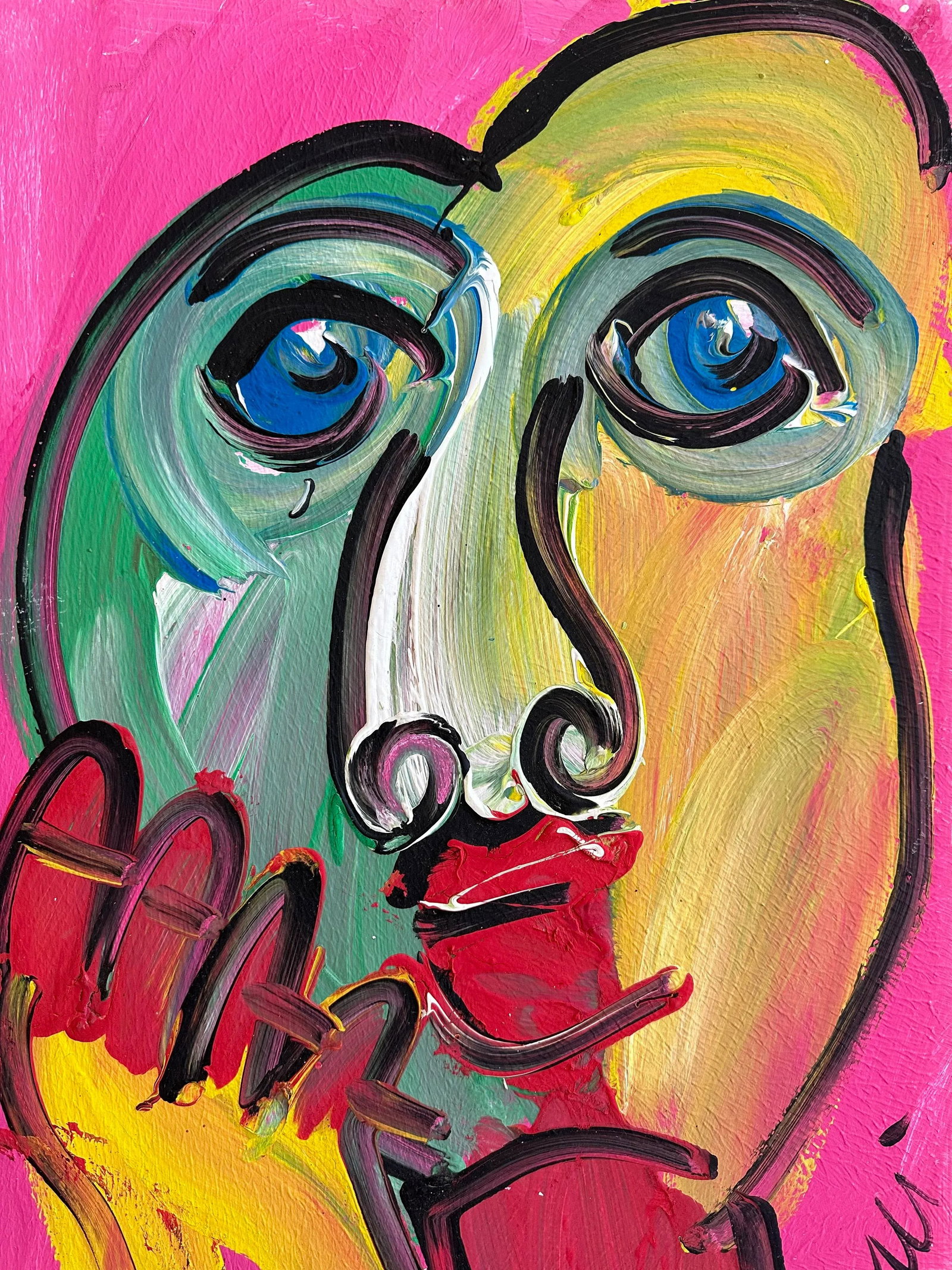 Vibrant Abstract Portrait Painting by Peter Keil - 4