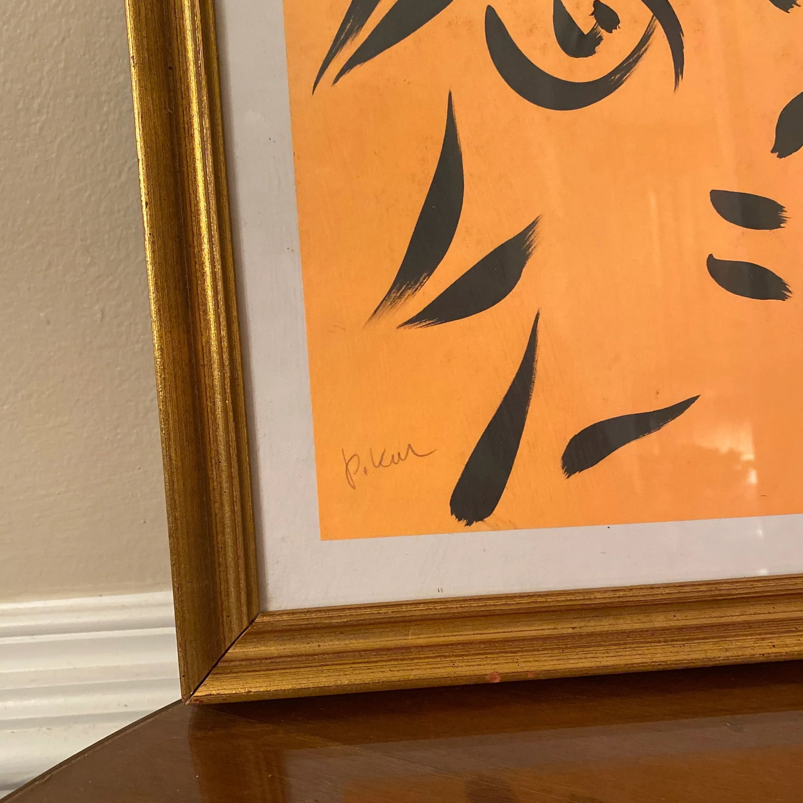 Peter Keil Original Orange Abstract Portrait Paintings - a Pair - 3