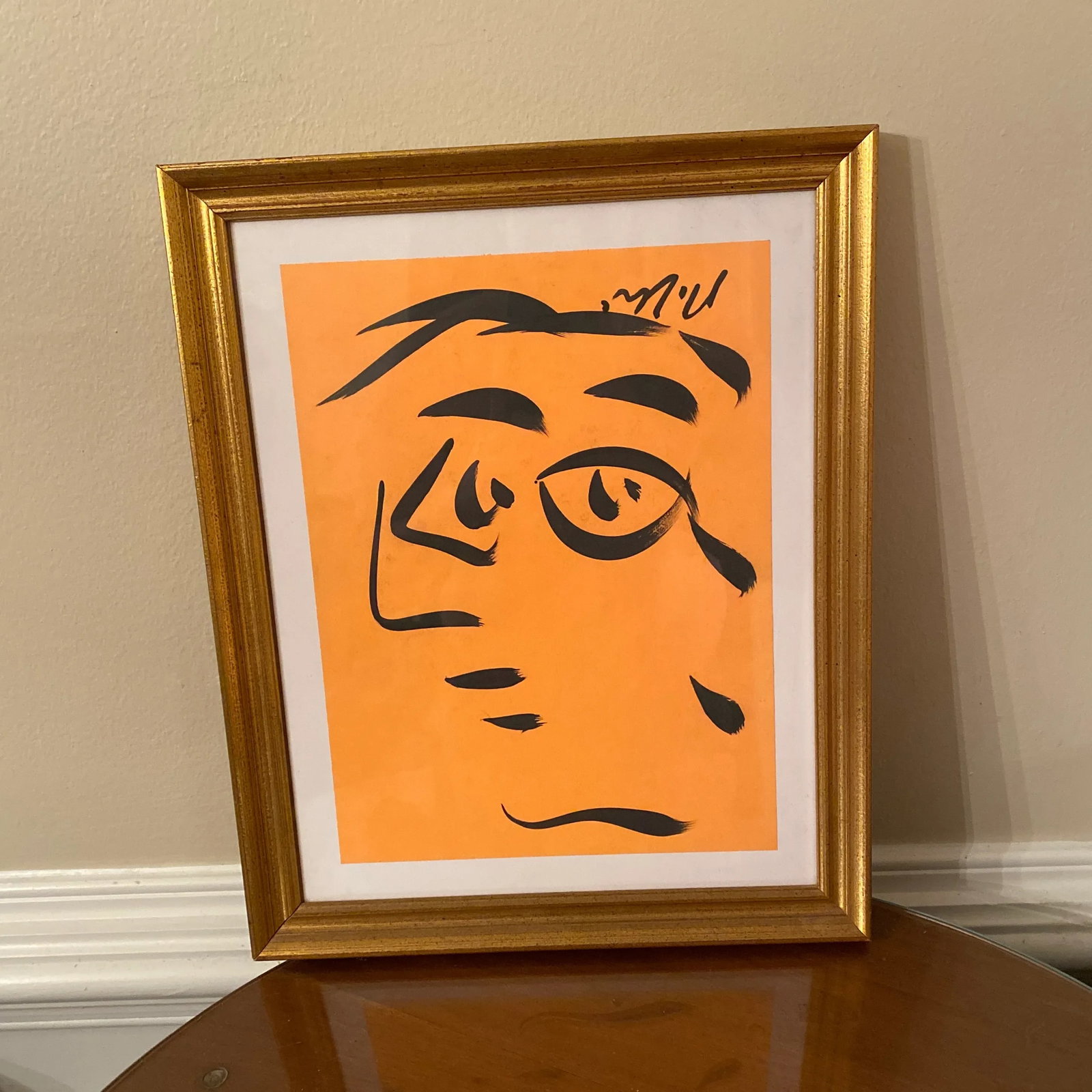 Peter Keil Original Orange Abstract Portrait Paintings - a Pair - 4