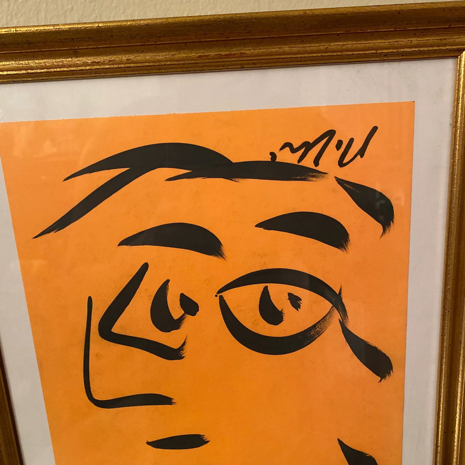 Peter Keil Original Orange Abstract Portrait Paintings - a Pair - 5