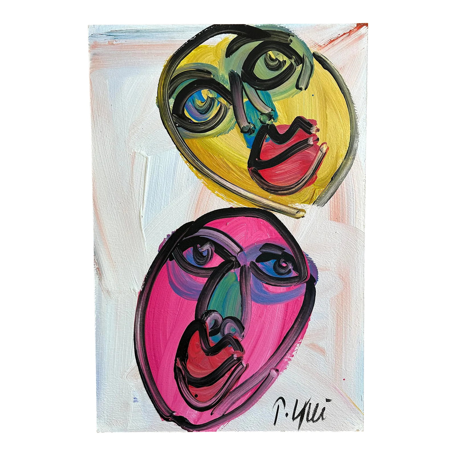 Original Peter Keil Painting: Peter Keil is a German artist who focuses primarily on abstract expressionism. Keil painted with some of the greats, including Joan Miro, Pablo Picasso, and Andy Warhol, to name a few. This is a