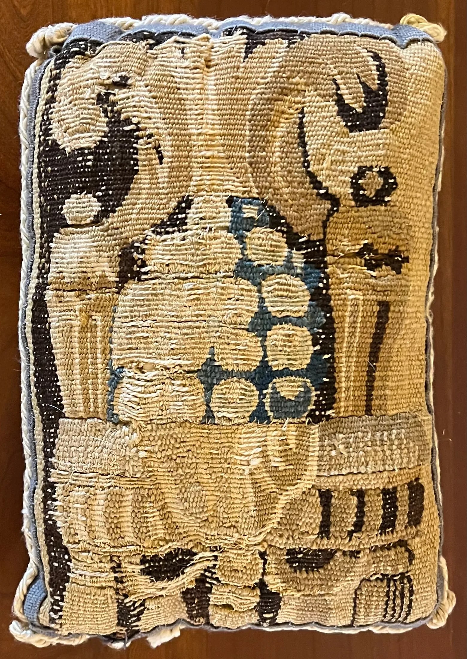 Antique 18th Century French Verdure Wool Tapestry Pillow Lefortier Saint Honore Paris - 3