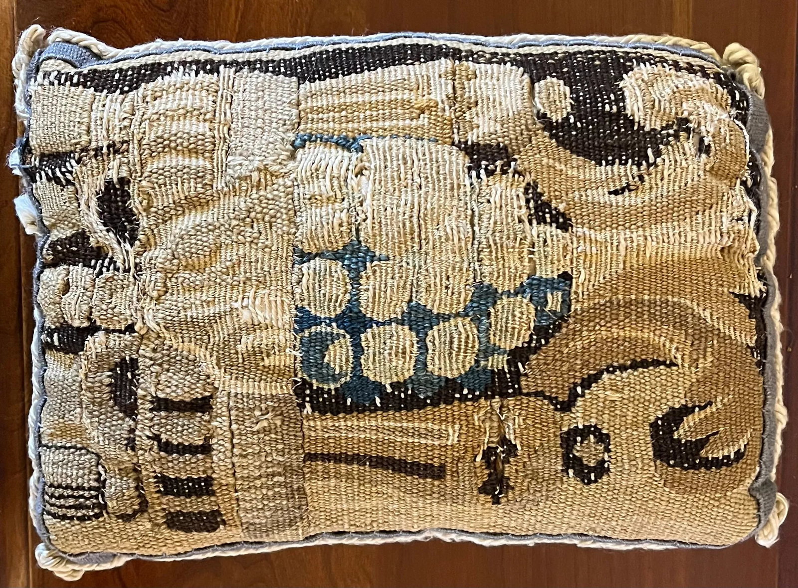 Antique 18th Century French Verdure Wool Tapestry Pillow Lefortier Saint Honore Paris - 5