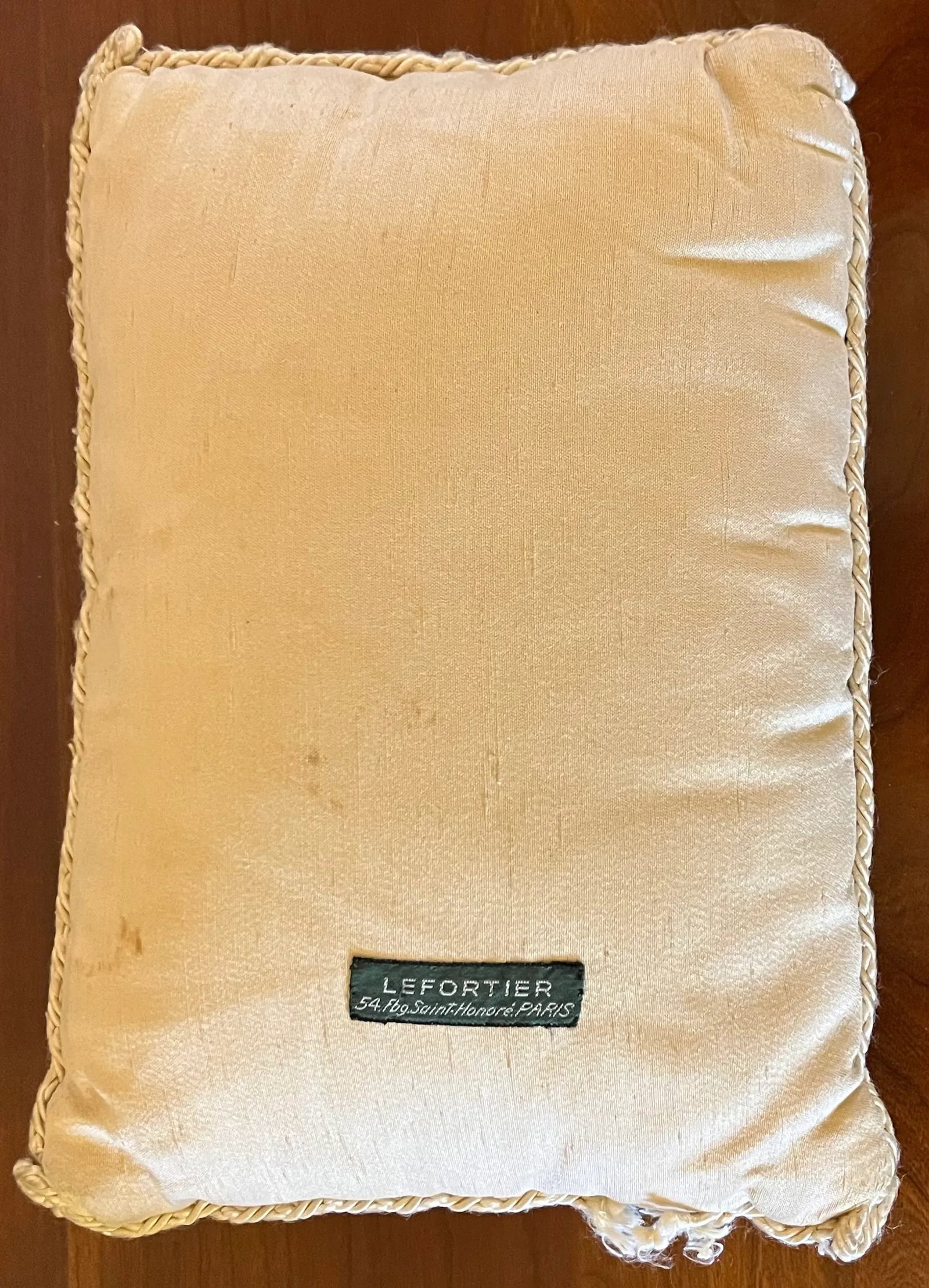 Antique 18th Century French Verdure Wool Tapestry Pillow Lefortier Saint Honore Paris - 7