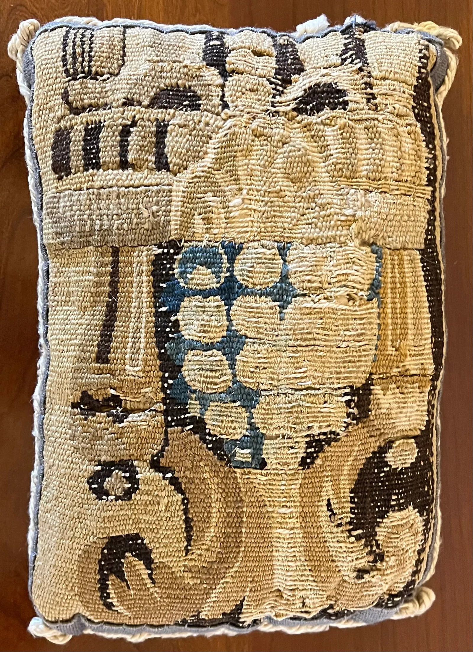 Antique 18th Century French Verdure Wool Tapestry Pillow Lefortier Saint Honore Paris - 8
