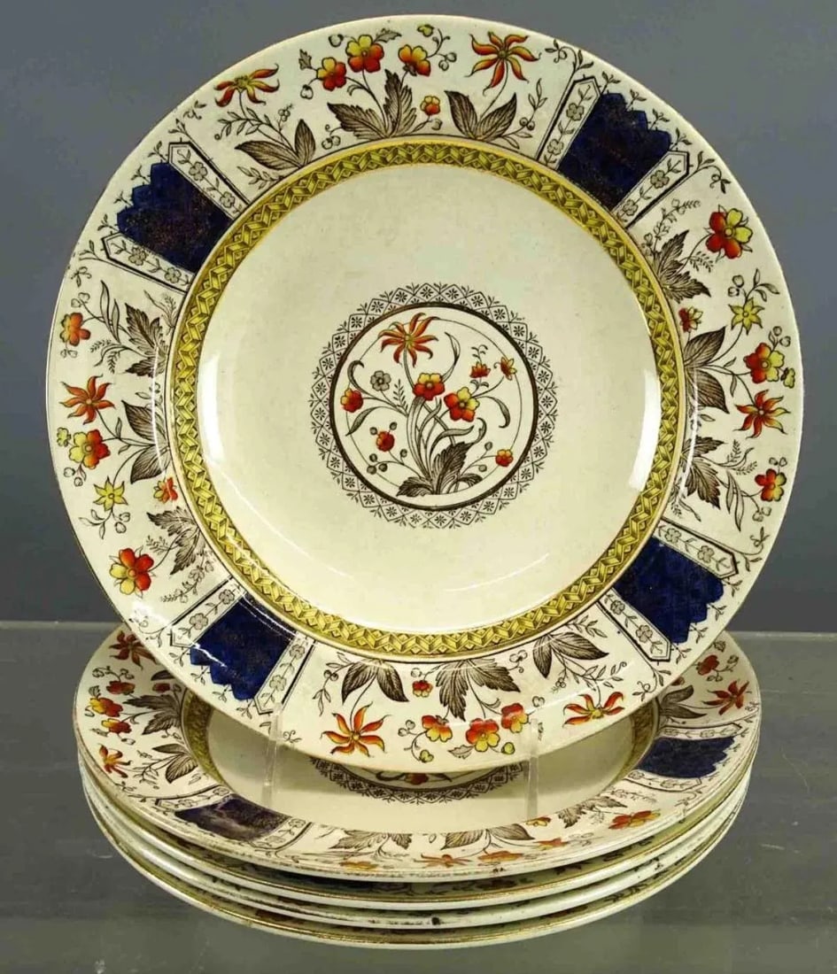 Late 19th Century Sampson and Hancock Norman Pattern 45 Piece English Cobalt Blue Dinner Service- 45 - 12