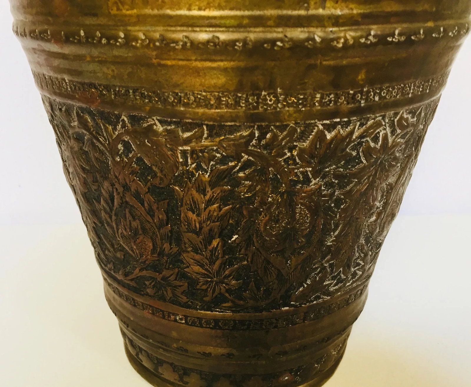 Anglo-Raj Mughal Bronzed Copper Vessel Bucket - 7