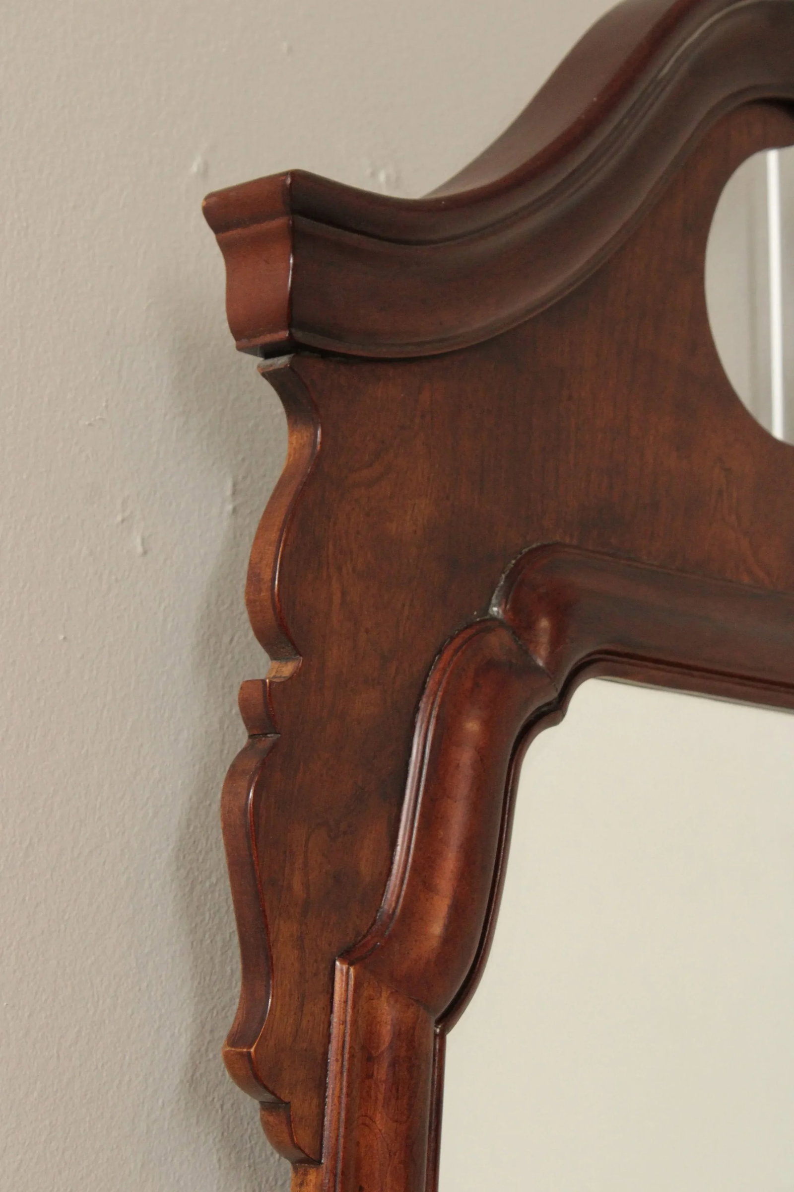 Henredon Chippendale Style Carved Cherry Wall Mirror - 7