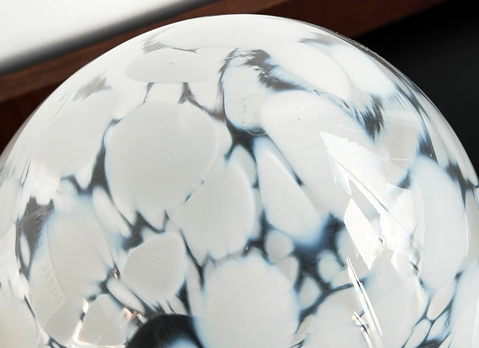 Large Vintage 15" Murano Art Glass White Blown Glass Egg Sculpture - 4